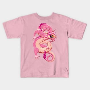 Pink Chinese Dragon Kids T-Shirt